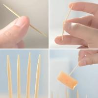 1000PCS Toallitas De Dientes Desechables Con Doble Cabeza De Bambú Natural Herramienta De Limpieza Dental Portátil Para Hogar Restaurante Hotel - details 4