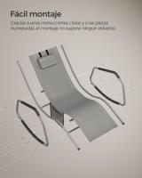 Mecedora Tumbona con Cojín Ajustable - Estructura de Acero, Tejido Transpirable, Incluye Dispositivo de Fijación y Bolsillo de Almacenamiento - details 3