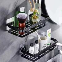 Estante De Almacenamiento Para Baño Sin Perforaciones 1 Pieza Soporte De Pared Para Artículos De Tocador Y Cocina De Acero Inoxidable - details 1