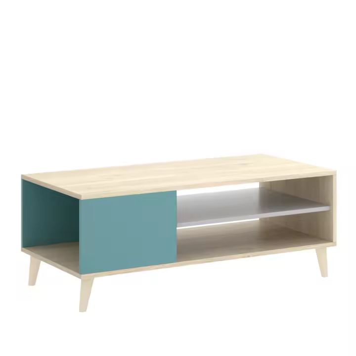 Mesa de centro - NOVA - 41x99x60 - Natural / Esmeralda - 1