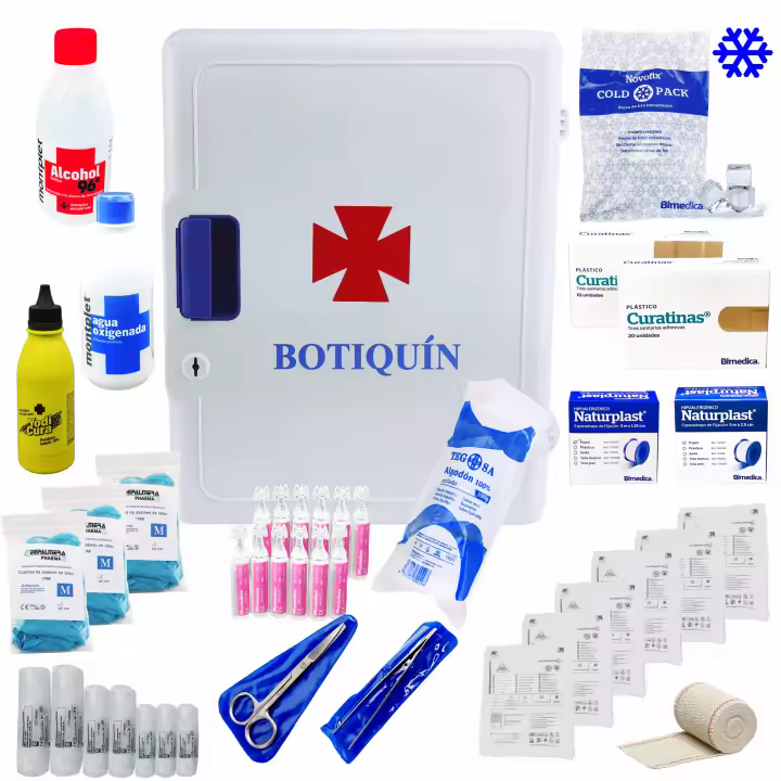 Botiquín de Primeros Auxilios Homologado DEPALMERA | Armario Metálico con Llave para Pared | Uso Laboral, Oficina, Hogar | 40x30x16 cm - 1