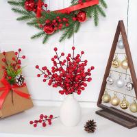 10pcs Ramas De Pino Con Bayas Rojas Artificiales De Alta Calidad Decoraciones Navideñas Para Wreath Y Árbol De Navidad - details 7