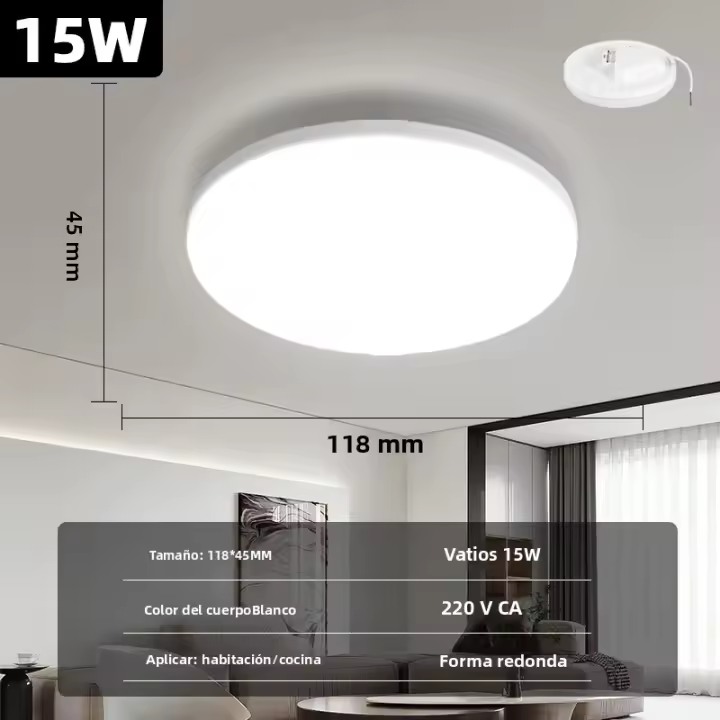 Lámpara De Techo Moderna LED Redonda Para Sala De Estar Dormitorio Cocina Balcón Corredor Iluminación Energía Ahorradora Certificación CE CCC - 1