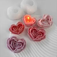 Molde De Silicona En Forma De Corazón De Rosa Romántica Para Velas Resina Y Chocolate Mold De Flor De Amor Para Decoración De Pasteles De Boda Día Del Amor - details 4