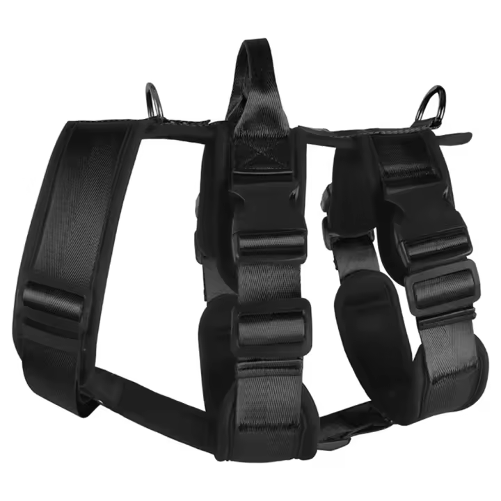 Arnés grande a prueba de explosiones con mango, pecho ajustable duradero para mascotas, perro grande, negro, M - 1