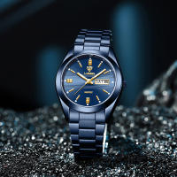 Reloj De Pulsera De Acero Inoxidable Para Hombres Y Mujeres Reloj De Cuarzo Moda Impermeable Con Calendario Reloj De Mano Dorada Lujo Resistente Al Choque - details 7