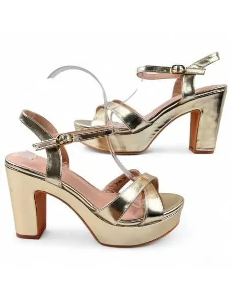 Timbos Sandalia tacon fiesta de mujer oro 131628 - 1