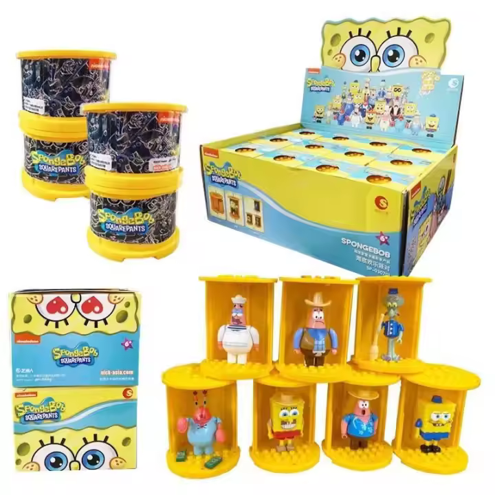 Auténtico SpongeBob SquarePants 20 Aniversario Caja Sorpresa Modelo Hecho a Mano De Bloques De Construcción Ornamento Regalo Para Niños Y Coleccionistas - 1
