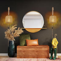 Lámpara De Pared De Rotura Led En Alambre Para Dormitorio Y Sala De Estar Luz Tejida Lámparas De Noche E27 Retro Decoración Interior Fijaciones - details 6