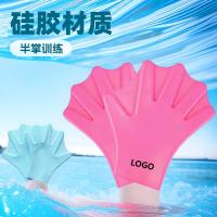 Guantes de silicona para natación de braza, media palma, palmas para remar, adolescentes, buceo, natación autónoma, entrenamiento especial para niños y adultos. - details 6