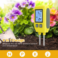 Probador De Suelo Con Pantalla LCD 4 En 1 Detector De Nutrientes Y Fertilizantes Para Jardín Y Granja Medidor De Temperatura Rango 0-1999mg/kg - details 1