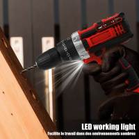 Taladro Eléctrico Inalámbrico 21V Destornillador Eléctrico 32N-m Taladro de Impacto de Gran Par 18+1 Ajuste de Velocidad Ligero 1.2kg Juego de Herramientas de Bricolaje para el Hogar - details 2