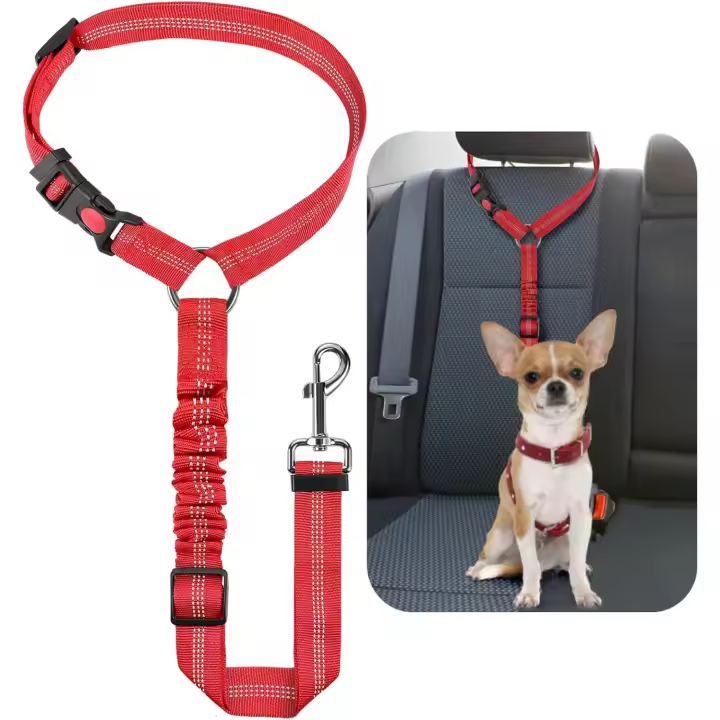 Cinturones de seguridad para perros para Automóviles | Arnés de coche ajustable para perros | Cinturón de seguridad para perros con reposacabezas | Arnés de cinturón de seguridad elástico para perros | Cinturones DE SEGURIDAD fuertes para perros - 1