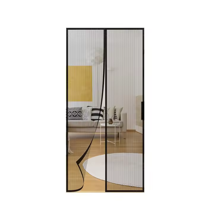 GREATOOL Mosquitera Cortina Puerta Magnetica Imantada Exterior Corredera, Antimosquitos con Imanes, Tela Mosquiteras de Ventanas para Puertas del Balcón, Magnético Automático Negro 90 x 200 - 1