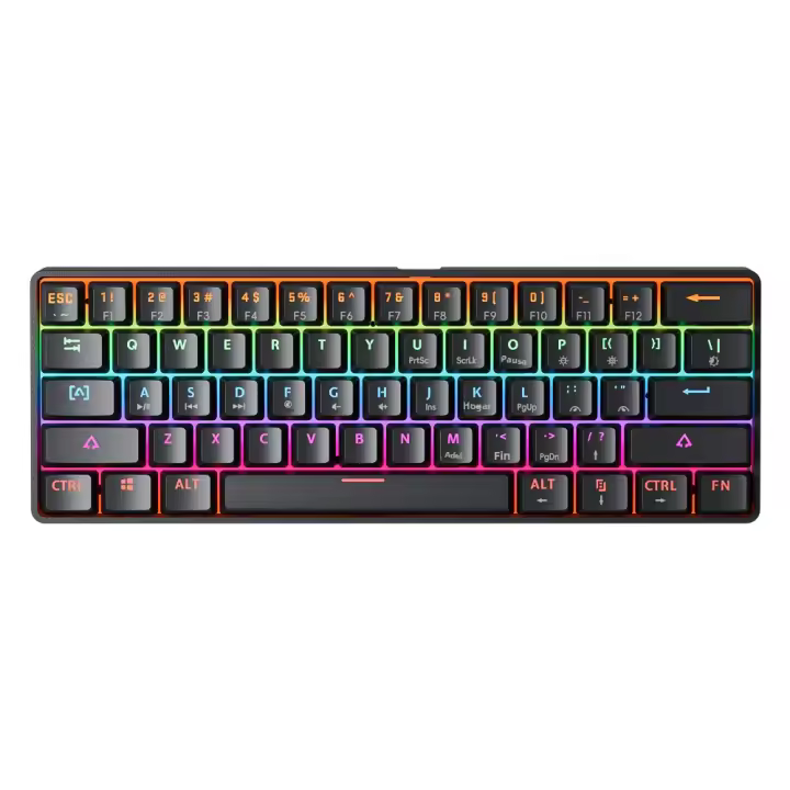 Teclado Mecánico De Juego USB MUCAI MK61 61 Teclas Switches Rojos Cableado Desmontable Retroiluminación RGB Intercambiable Caliente - 1