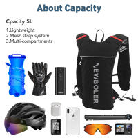 Nueva Mochila Ultra-ligera NEWBOLER Para Trail Running 5L Chaleco De Hidratación Para Maratón Y Bicicleta Con Bolsa De Agua De 2L Para Hombres Y Mujeres - details 2