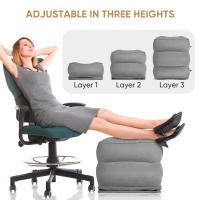 Almohada De Viaje Para Pies Inflable Ergonómica Con 3 Capas Soporte De Pie Ajustable Para Avión Almohada De Asiento De Pies Plegable - details 3