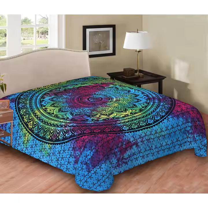 Printex-Tapiz with Estilo de Mandala Indio-220x240 cm- Pareo Manta Picnic,Yoga, Antiarena, Multiusos, Decoracion Cocina, Toalla de Playa - 1
