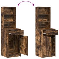 Conjunto de tocador de 2 piezas vidaXL con LED y madera de roble ahumado - details 7