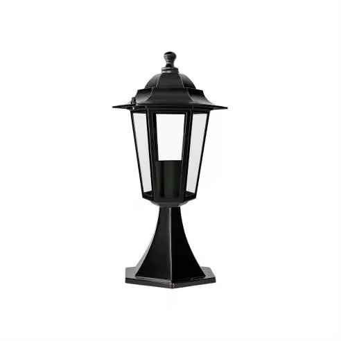 EDM Farol de aluminio y cristal negro Ø16x40cm IP44 E27 60W - EDM - 73414 Farol Iluminación Exterior Faroles Led - 1