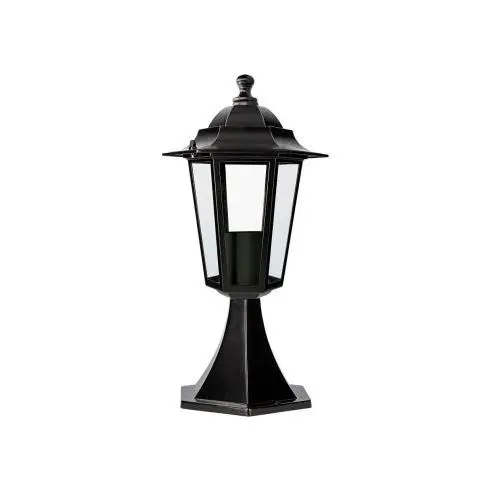 EDM Farol de aluminio y cristal negro Ø16x40cm IP44 E27 60W - EDM - 73414 Farol Iluminación Exterior Faroles Led - 1