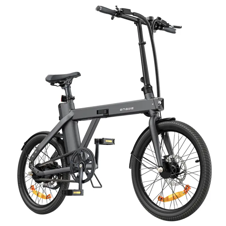 ENGWE P20 Bicicleta eléctrica plegable, motor silencioso de 250W con sensor de par, batería de 36V 9.6A, neumáticos de 20*1.95'', velocidad máxima de 25km/h, alcance de 100km, frenos de disco hidráulicos, Prácticos accesorios gratuitos - Negro - 1