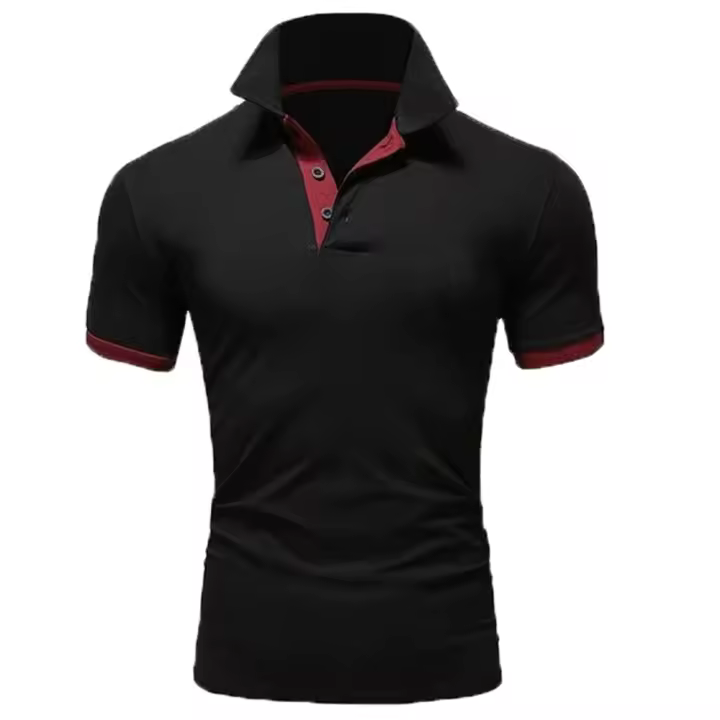 Camisa Polo Para Hombre 2024 Estilo Casual Color Sólido De Verano Manga Corta Transpirable Slim Fit Con Botones - 1