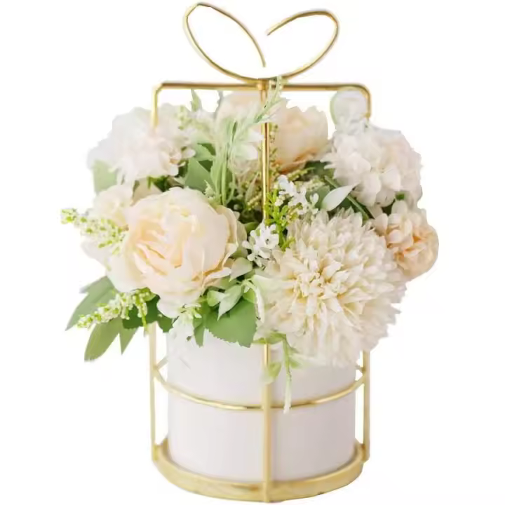 Planta de Flores Artificiales, Arte floral, pequeña maceta, decoración de escritorio para sala de estar, muebles de interior para el hogar, 3 colores opcionales - 1