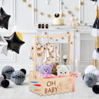 Caja De Baño Para Bebé De Madera Con Manija Cesta De Almacenamiento Multifuncional Para Niños Y Niñas Regalo Práctico Para Padres Nuevos - details 7
