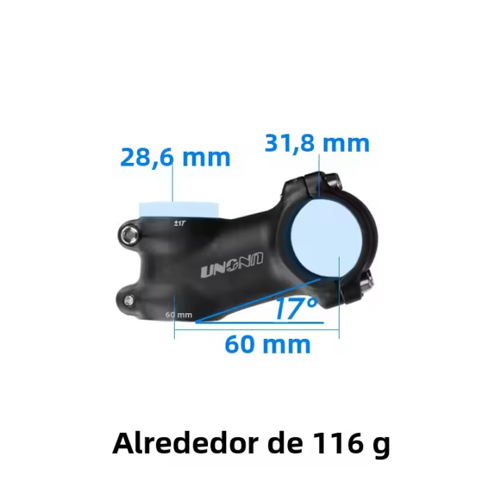 UNO Tímulo De Bicicleta Ultraligero 7/17 Grados Montaña Carretera Potencia 28.6mm*31.8mm Longitud 60/70/80/90/100/110/120/130mm - 1