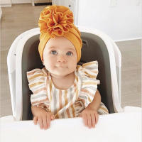 Turbante Para Bebé Niña Bonnet De Cabeza Suave Con Flor Lindo Sombrero Ajustable Para Niños Recién Nacidos Foto Hat Polyester - details 3