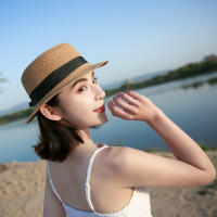 Sombrero De Paja Con Lazo COKK Panama Para Mujer Casual Verano Protección Solar Banda Ancha Sombreros De Playa Unisex - details 3