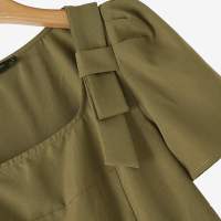 Vestido Elegante De Noche ZANZEA Para Mujer Vintage Con Cuello Cuadrado Y Lazo Vestido Largo De Verano Con Manga Puff Silueta Ajustada Y Flared - details 12