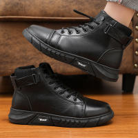 Botas De Piel Para Hombre De Moda Al Aire Libre Botines De Trabajo Ligeros Y Calientes Diseñador Hecho a Mano Clásico Con Cordones Talla Verdadera - details 17