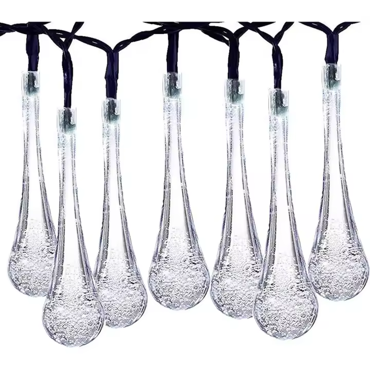 Cadena de luces solares Kalokelvin, 40 LED, forma de gota de agua, 26 pies, resistente al agua - 1