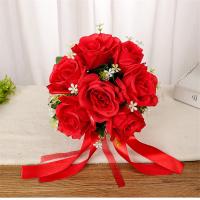 Bouquet De Novia Artificial De Rosa Silken En Blanco Y Champán Para Damas De Honor Y Fiesta De Boda Decoración De Hogar - details 12