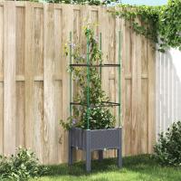 vidaXL Jardinera con enrejado PP gris 40x40x142,5 cm - details 1