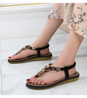 Zapatos de playa europeos y americanos para mujer, verano 2025. Zapatos casuales planos anchos con cuentas de madera tejidas. - details 7