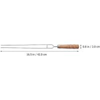 Kit De 10 PCS Brochetas De Acero Inoxidable Con Mango De Madera Para Barbacoa Asadores Y Campaña Funda De Almacenamiento Exterior - details 2