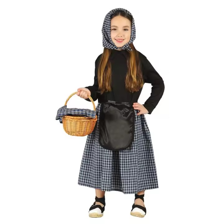 Guirca Disfraz Castañera Infantil | Talla Infantil | Pañuelo Cabeza, Camiseta Delantal y Falda | Material 100% POLYESTER - 1