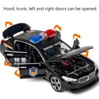 Coche De Policía M8 a Escala 1/32 En Metal Con Retroceso Pull Back Vehículo De Simulación Abre Puertas Juguete Para Colección Y Regalo Para Niños - details 8