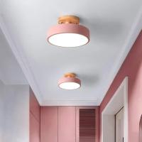 Lámpara De Techo Industrial Nórdica Para Entrada Sala De Estar Comedor Dormitorio Estudio Baño Luz Redonda De Madera Moderna - details 20