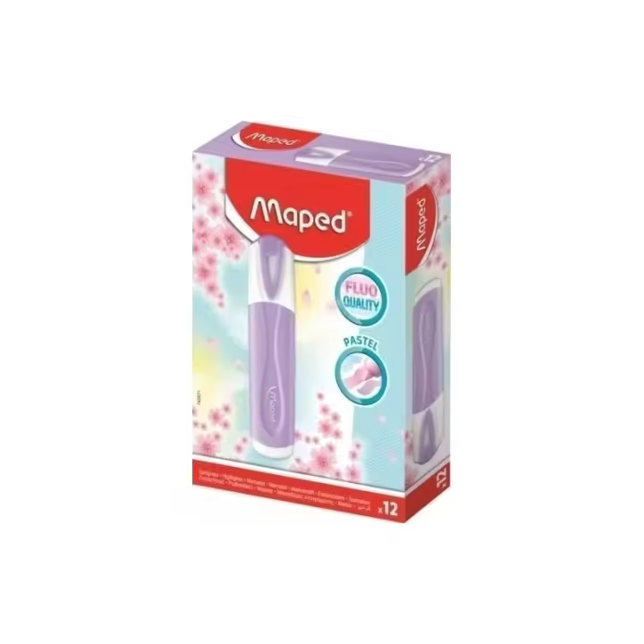 Maped - ROTUL. FLUOR MAPED PEPS PASTEL VIOLETA - Pack de 12 unidades 742571 - 1