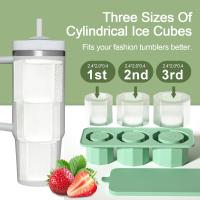 Bandeja de cubitos de hielo de silicona grande para taza, bandeja de cubitos de hielo reutilizable y molde para vaso, bandejas de cubitos de hielo de silicona con tapa (verde L) - details 3