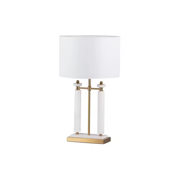 Adda Home Lámpara de Mesa Metal Mármol 38x38x67 Cm - Estilo y Elegancia - 1
