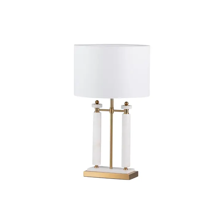 Adda Home Lámpara de Mesa Metal Mármol 38x38x67 Cm - Estilo y Elegancia - 1
