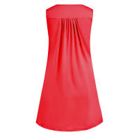 Vestido De Verano Para Mujer Talla S-5XL Estilo Casual Prenda Interior Con Botones Pleated Vintage Largo Hasta La Rodilla - details 16