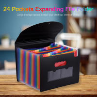 Organizador De Archivos A4 Con 24 Compartimentos De Tamaño Expansible Y Cubierta En Colores Arcoíris Para Escuela - details 0