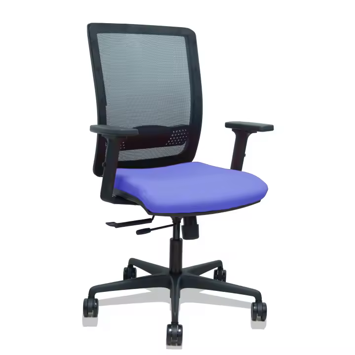 Silla Haches traslack malla negra asiento bali azul claro brazos 2D ruedas 65mm - 1