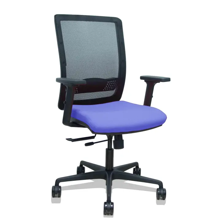 Silla Haches traslack malla negra asiento bali azul claro brazos 2D ruedas 65mm - 1